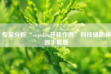 专家分析“wepoker开挂作弊”科技辅助神器手机版