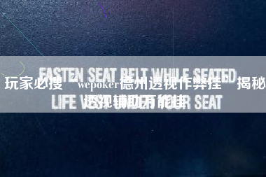 玩家必搜“wepoker德州透视作弊挂	”揭秘透视辅助万能挂