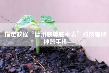 指定教程“德州底牌胜率表	”科技辅助神器手机