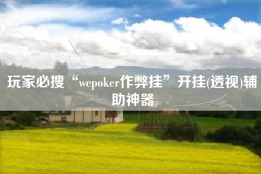 玩家必搜“wepoker作弊挂”开挂(透视)辅助神器