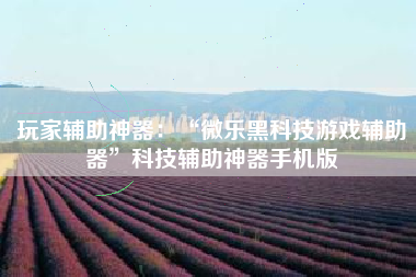玩家辅助神器：“微乐黑科技游戏辅助器	”科技辅助神器手机版